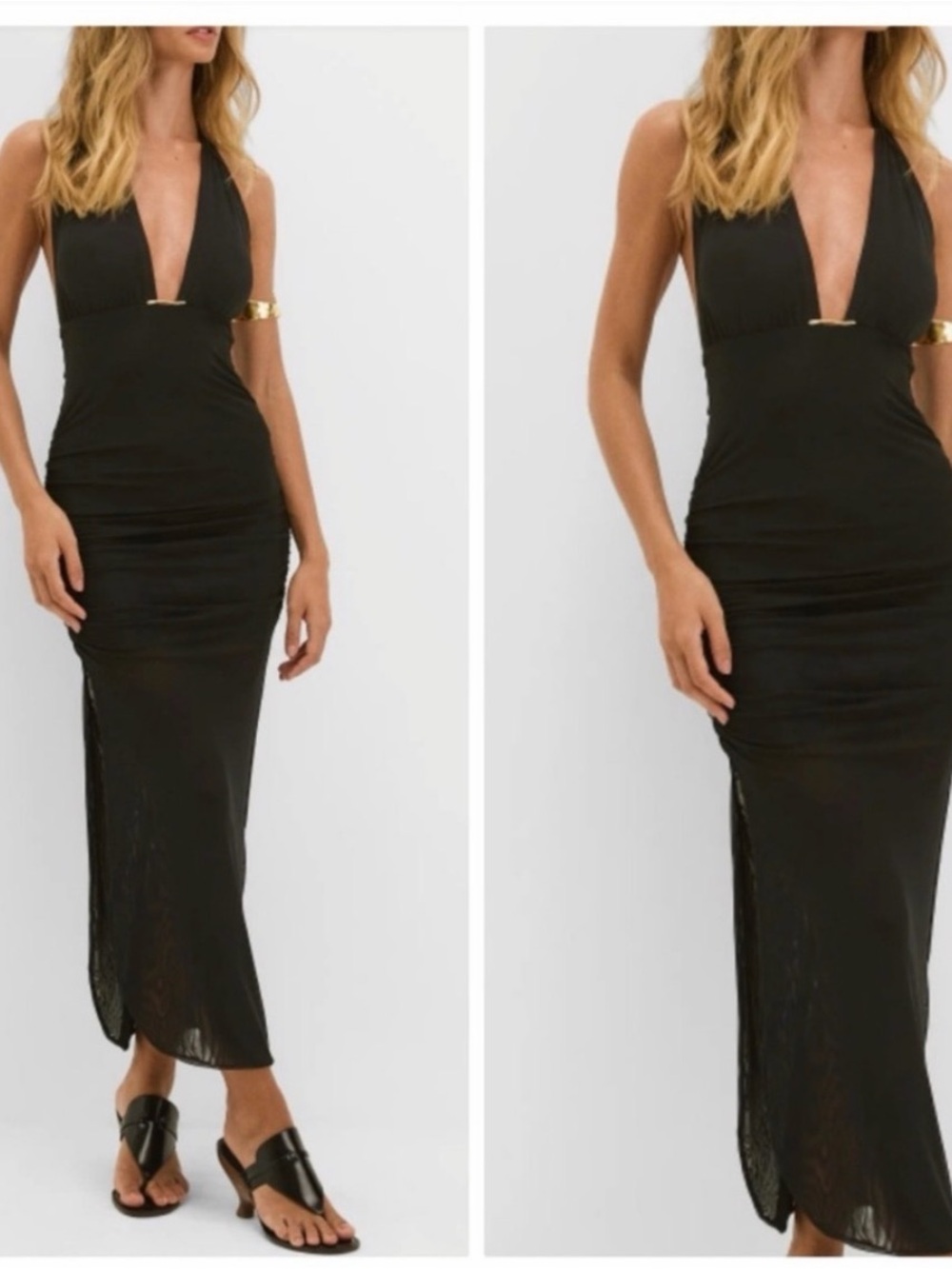 Caroline Constas Black Halter Backless cover up Dress - Picture 6 of 6